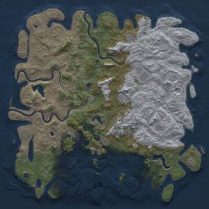 Thumbnail Rust Map: Procedural Map, Size: 6000, Seed: 2500, 17 Monuments