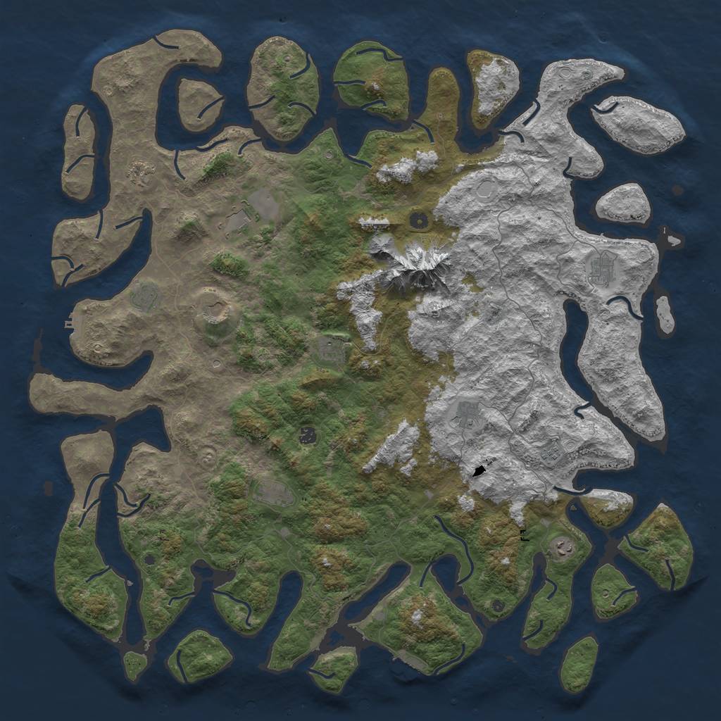 Rust Map: Procedural Map, Size: 6000, Seed: 2500, 19 Monuments