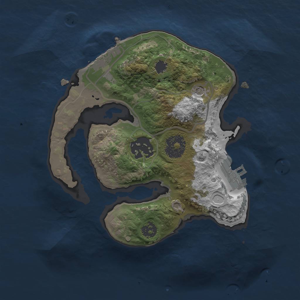 Rust Map: Procedural Map, Size: 2000, Seed: 23426342, 9 Monuments