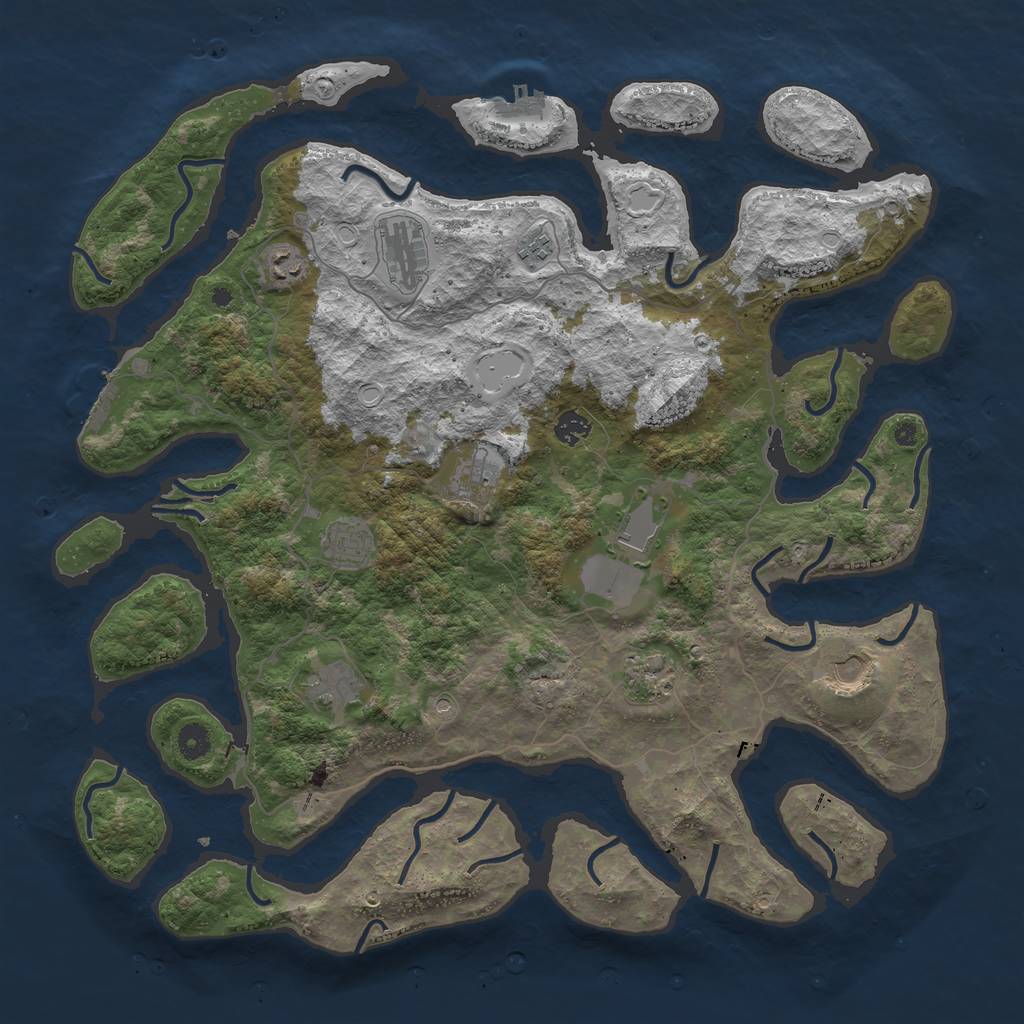 Rust Map: Procedural Map, Size: 4500, Seed: 824347187, 18 Monuments