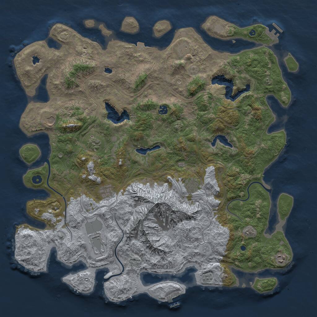 Rust Map: Procedural Map, Size: 5000, Seed: 36453, 15 Monuments