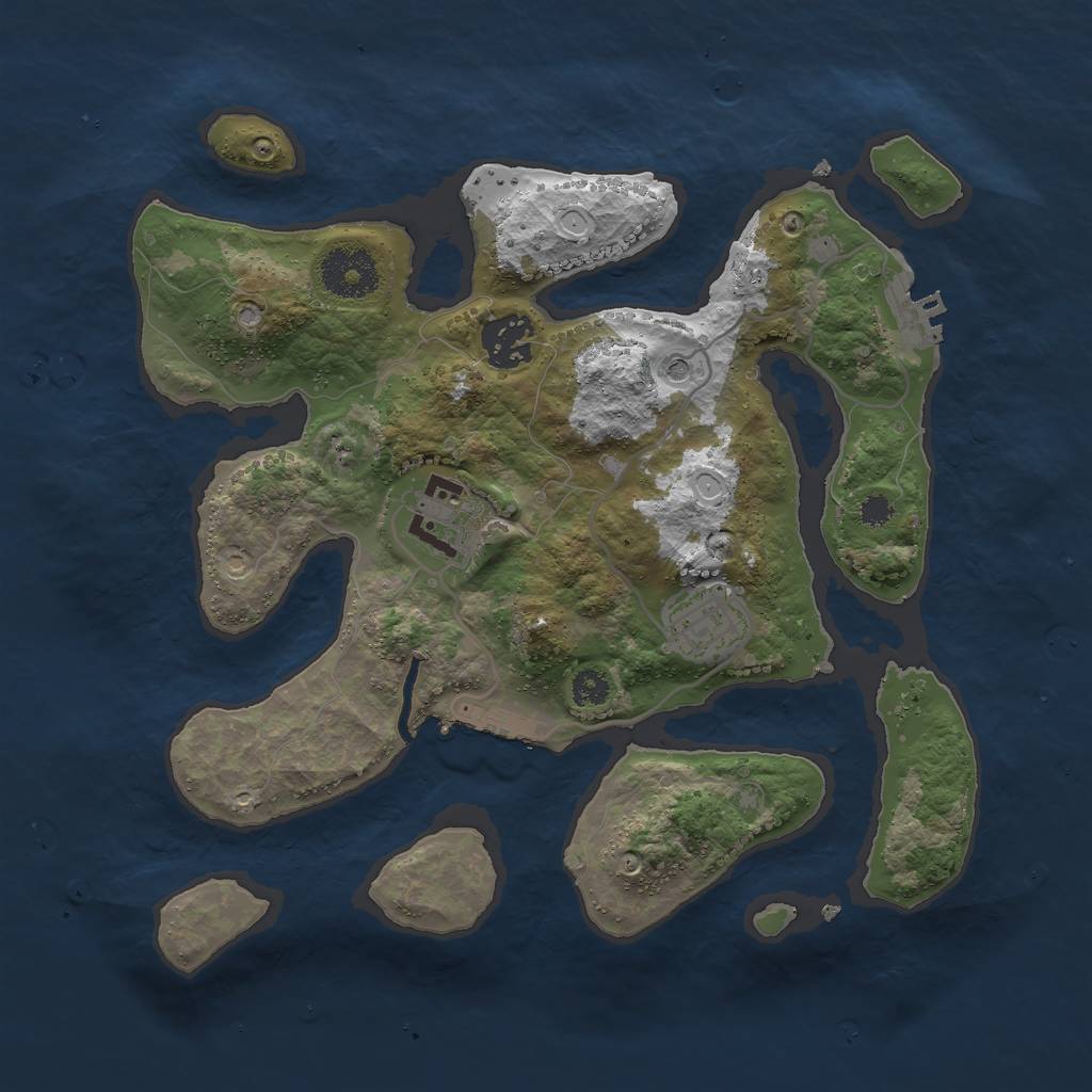 Rust Map: Procedural Map, Size: 3000, Seed: 191115077, 11 Monuments