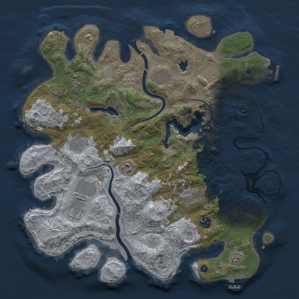 Rust Map: Procedural Map, Size: 4000, Seed: 380663073, 15 Monuments