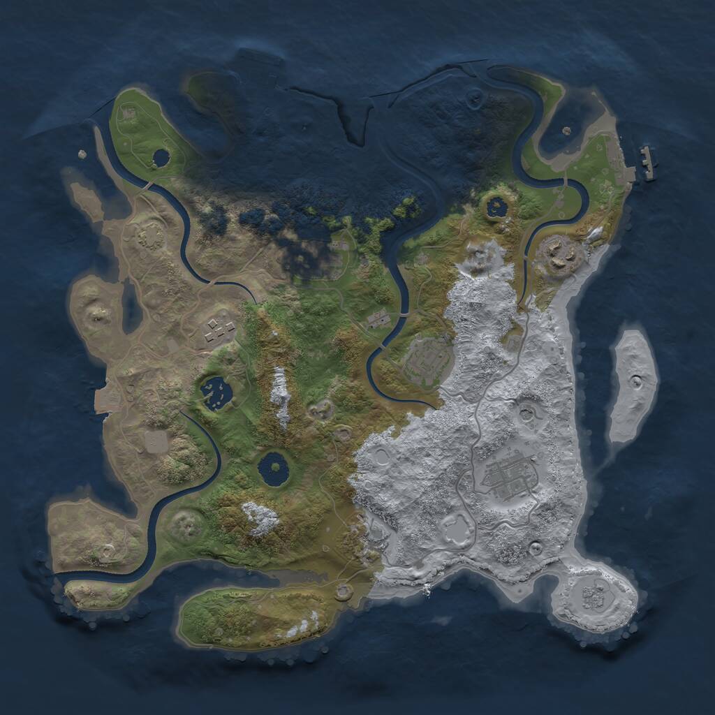 Rust Map: Procedural Map, Size: 3400, Seed: 19, 13 Monuments