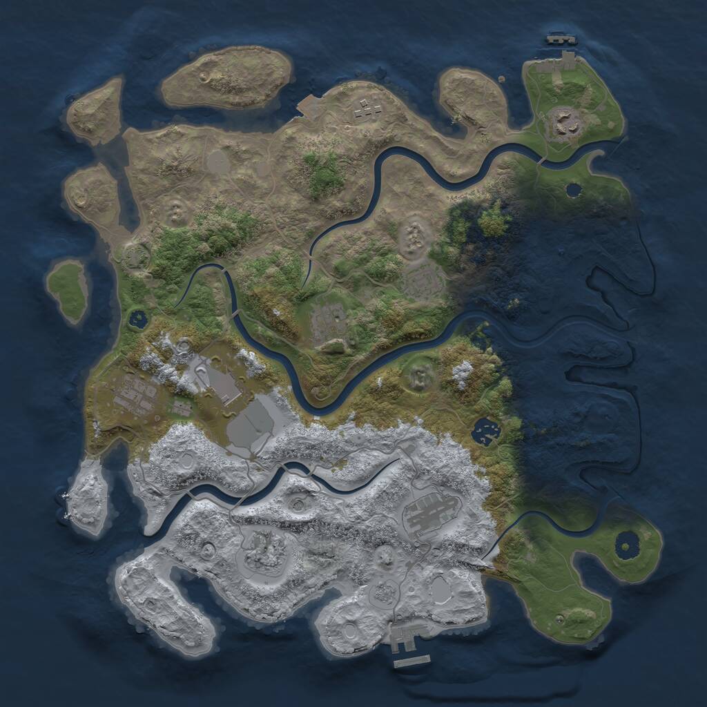 Rust Map: Procedural Map, Size: 3900, Seed: 700, 15 Monuments
