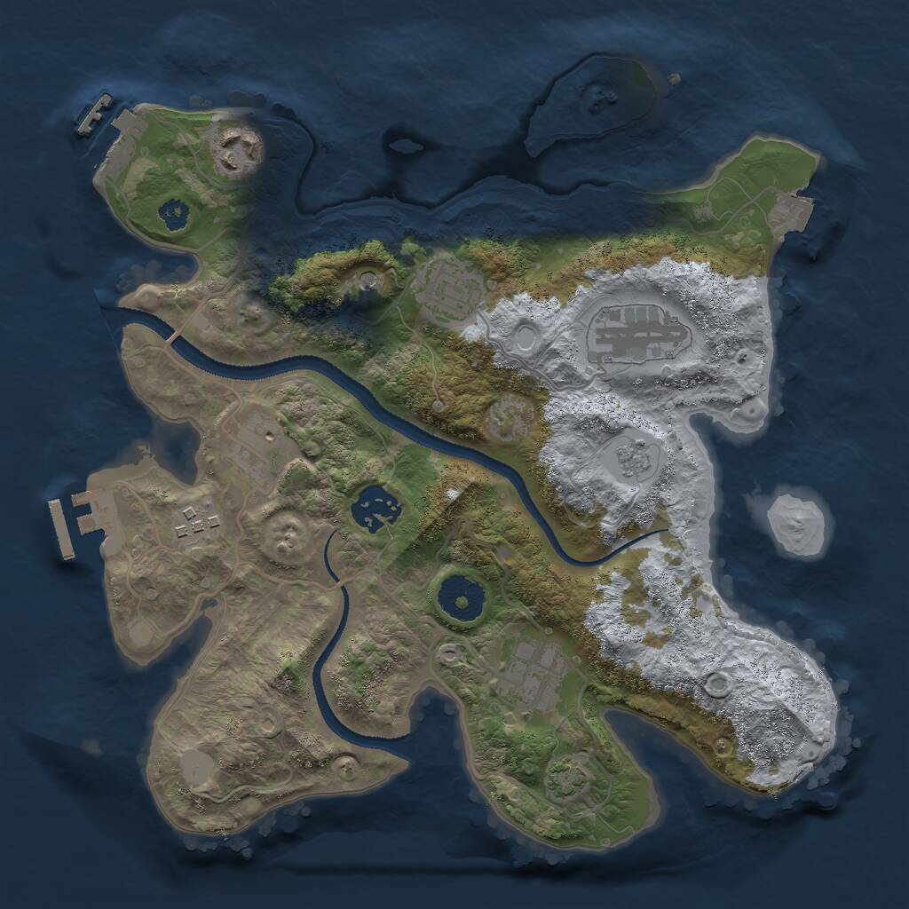 Rust Map: Procedural Map, Size: 3000, Seed: 1506743870, 13 Monuments