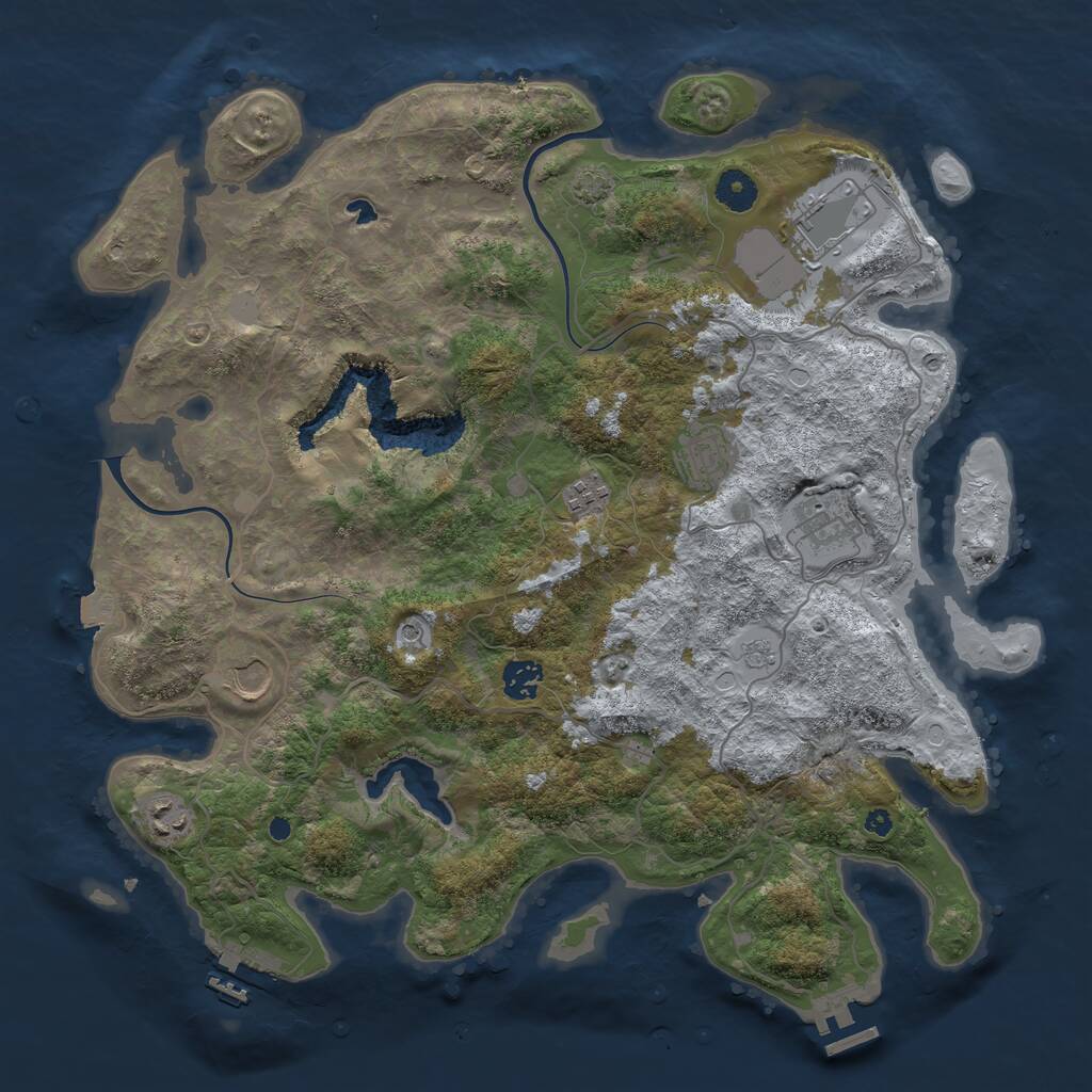 Rust Map: Procedural Map, Size: 4000, Seed: 1633906746, 13 Monuments