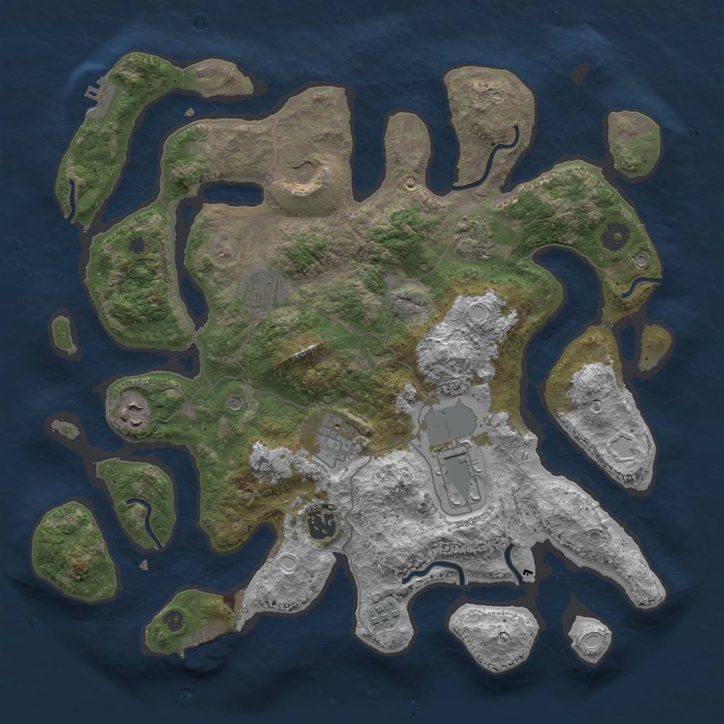 Rust Map: Procedural Map, Size: 3800, Seed: 773, 16 Monuments