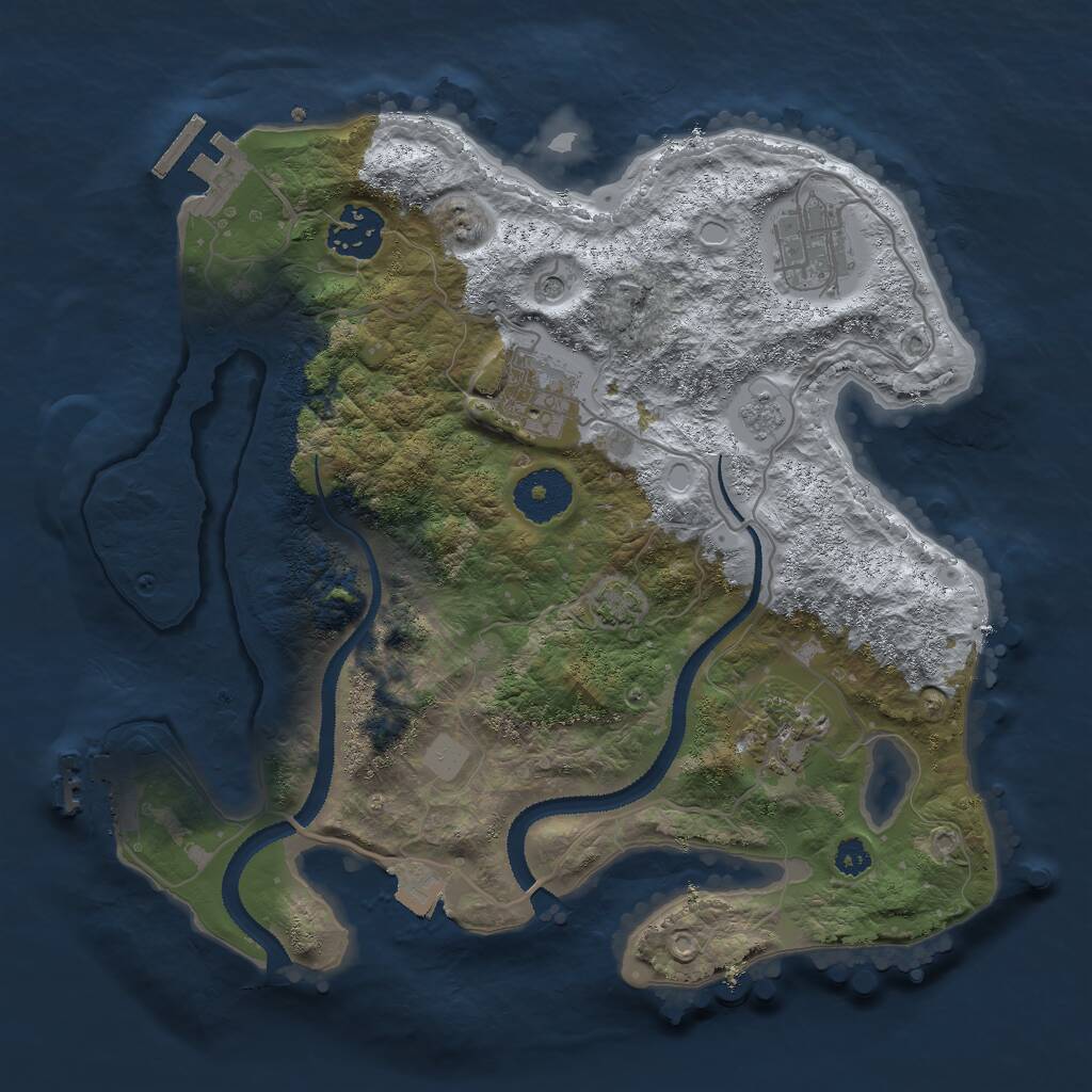 Rust Map: Procedural Map, Size: 3000, Seed: 45468, 10 Monuments