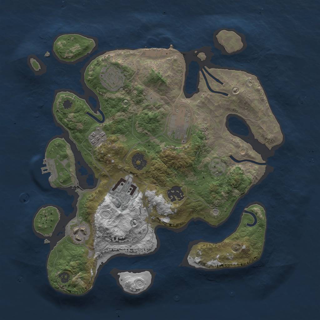 Rust Map: Procedural Map, Size: 3000, Seed: 123461, 13 Monuments