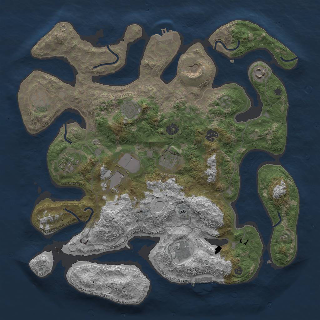 Rust Map: Procedural Map, Size: 4000, Seed: 1748489066, 17 Monuments