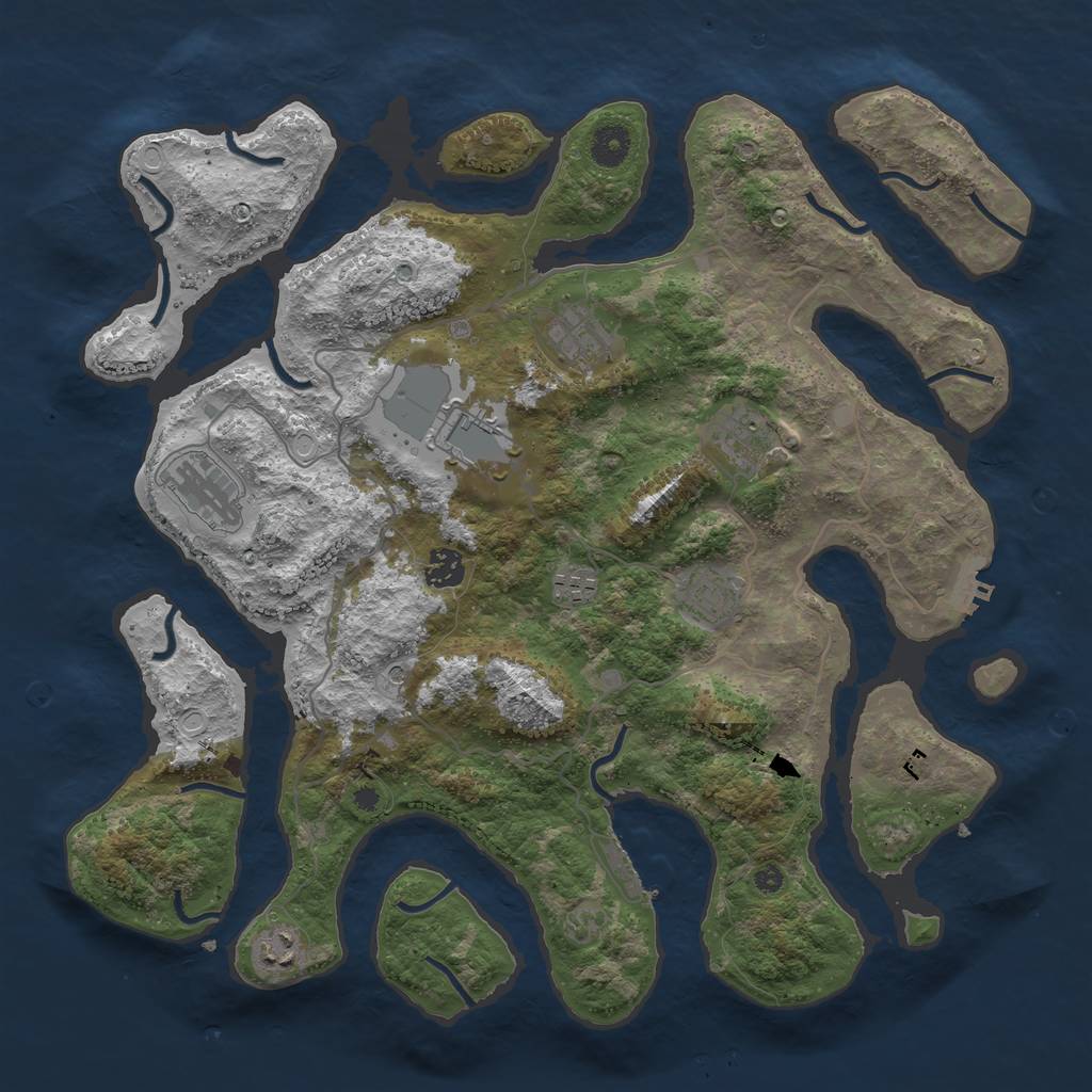 Rust Map: Procedural Map, Size: 4000, Seed: 567451593, 16 Monuments