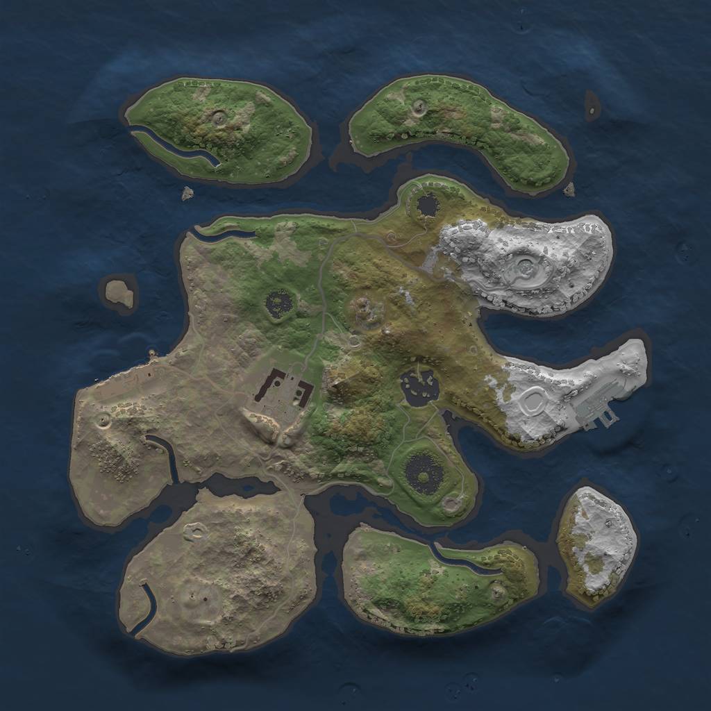 Rust Map: Procedural Map, Size: 2750, Seed: 46742367, 10 Monuments