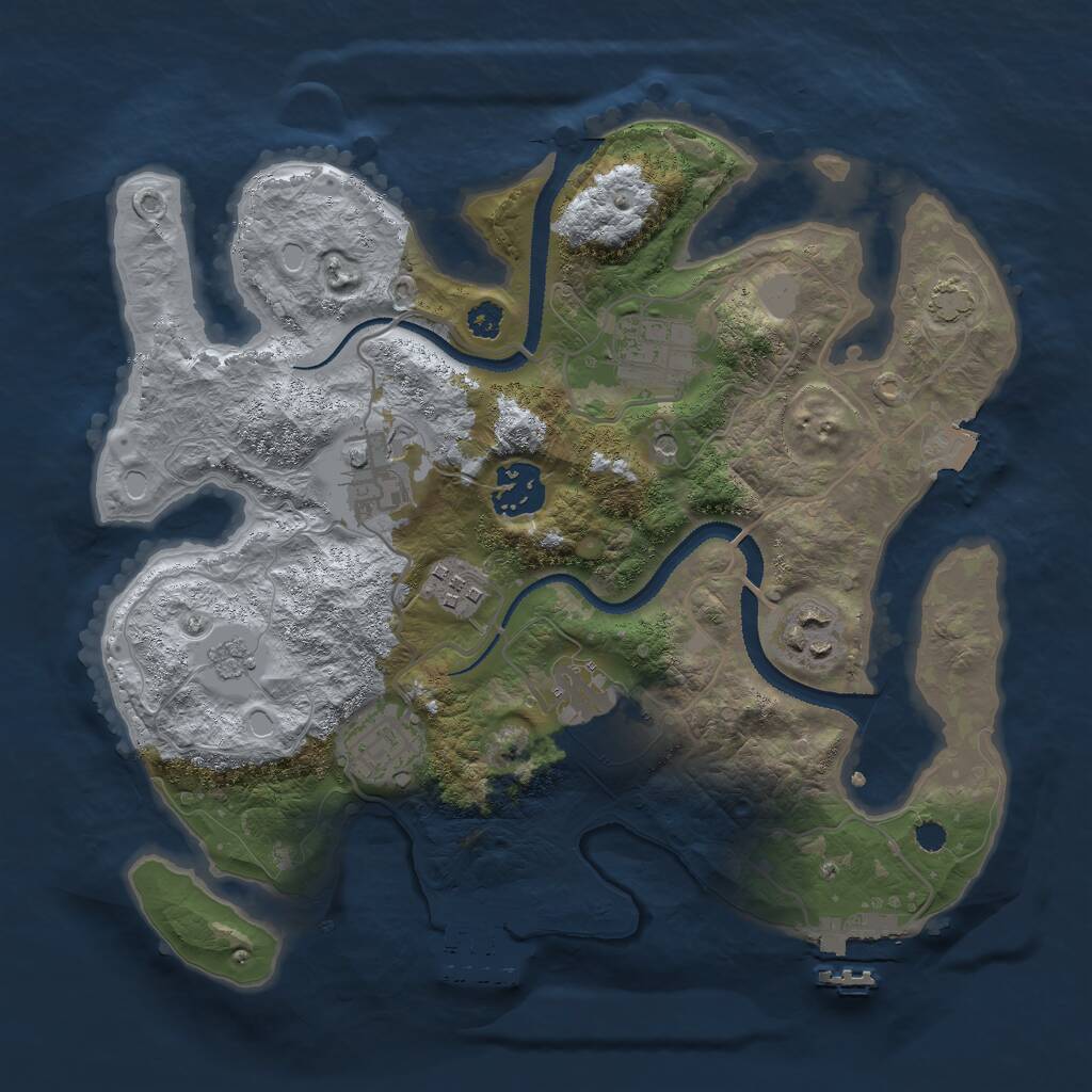 Rust Map: Procedural Map, Size: 3000, Seed: 2210, 13 Monuments