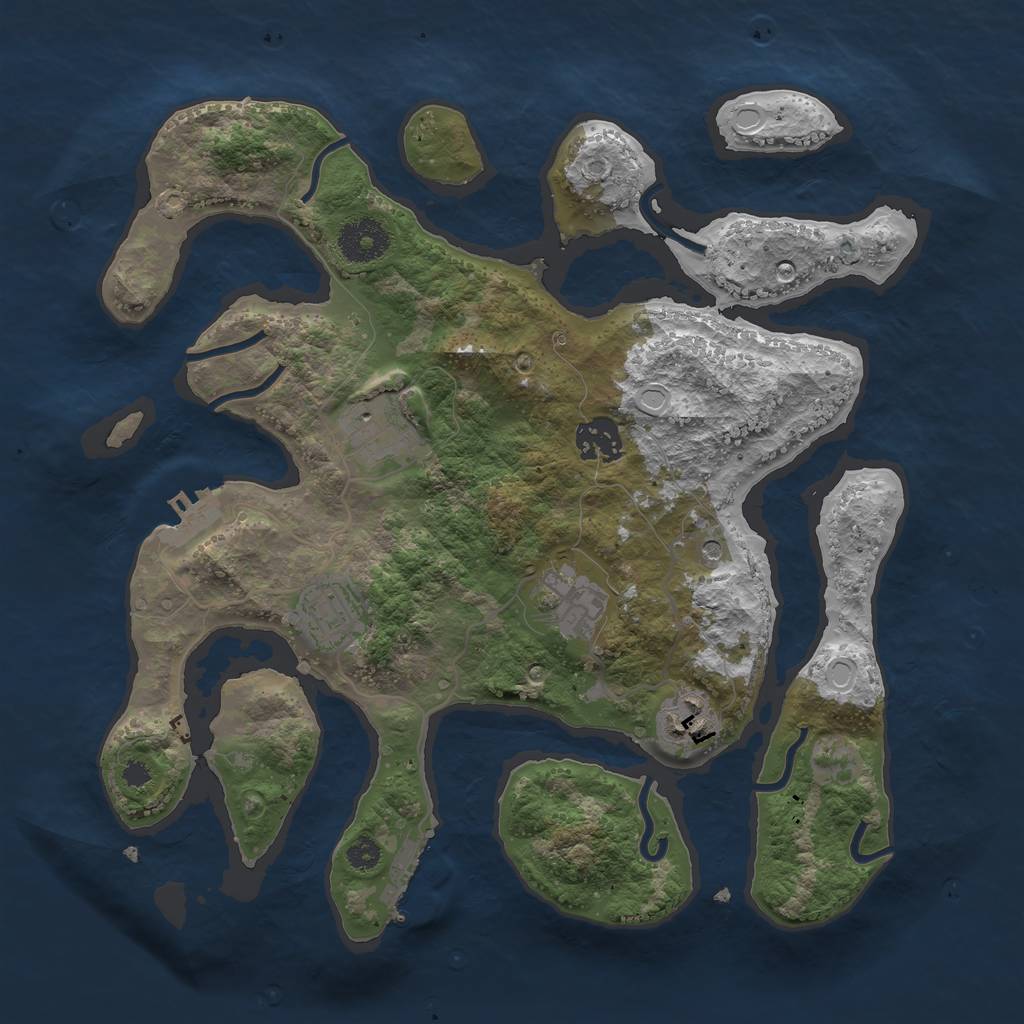 Rust Map: Procedural Map, Size: 3250, Seed: 45678, 13 Monuments