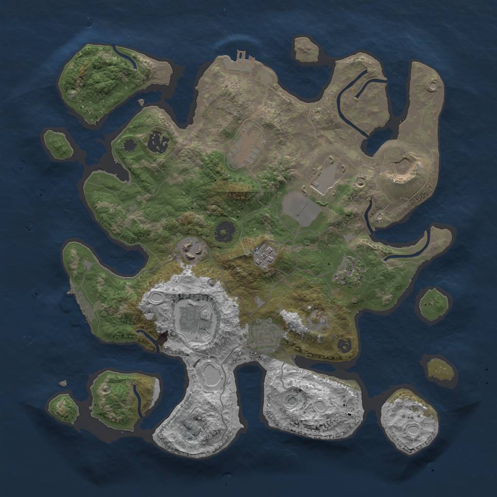 Rust Map: Procedural Map, Size: 3500, Seed: 1604622569, 17 Monuments