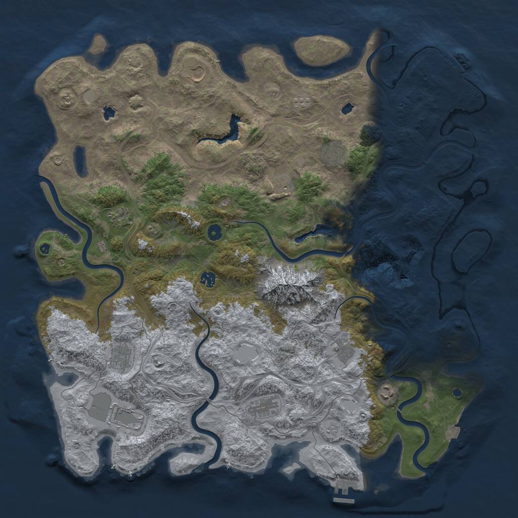 Rust Map: Procedural Map, Size: 5000, Seed: 797847509, 17 Monuments