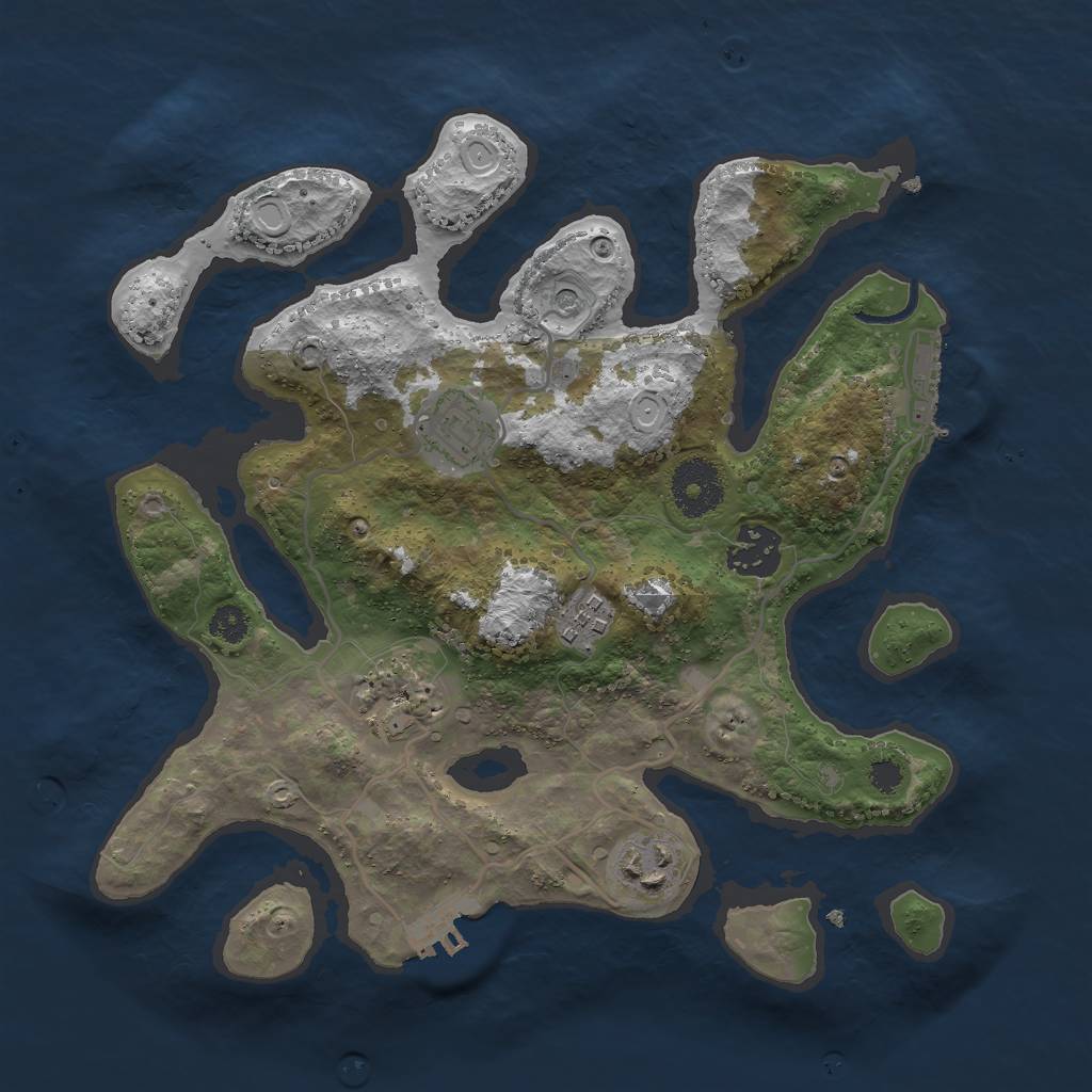 Rust Map: Procedural Map, Size: 3000, Seed: 1532037104, 13 Monuments