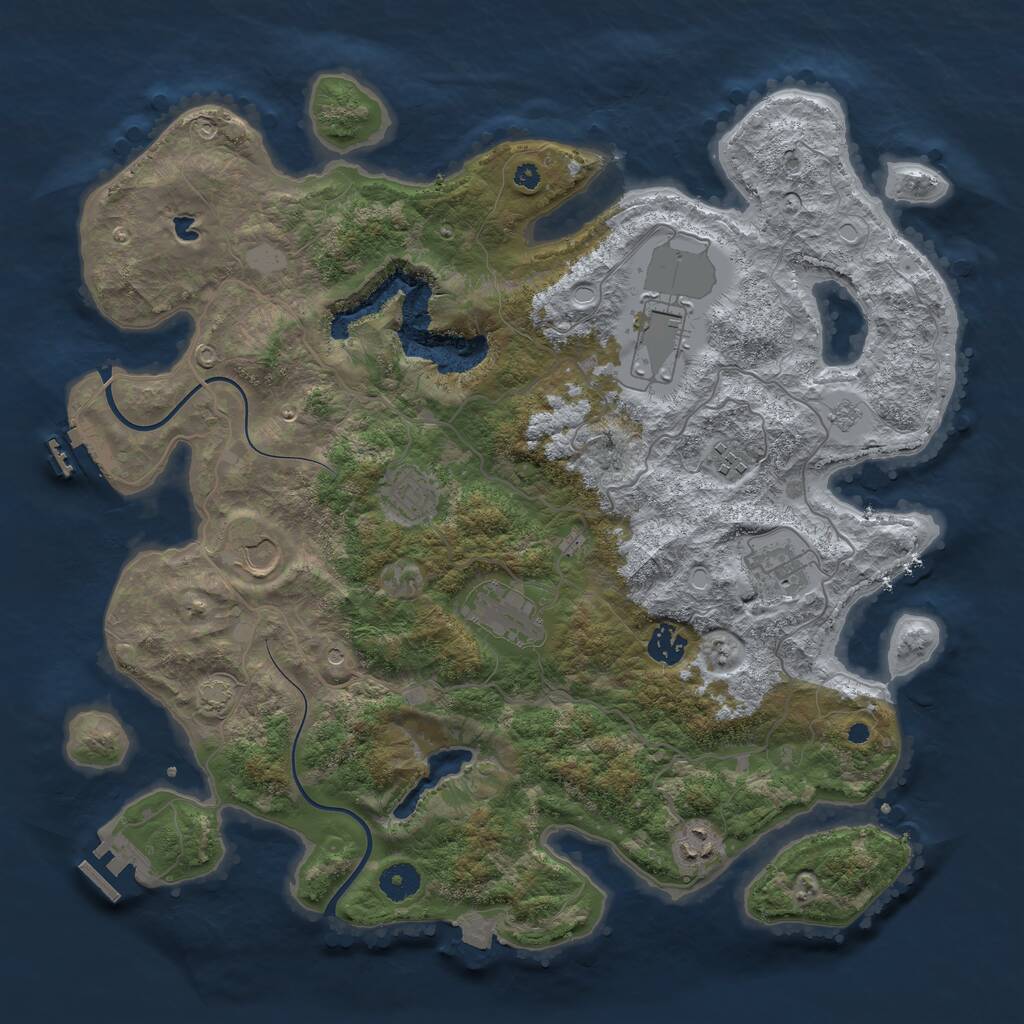 Rust Map: Procedural Map, Size: 4000, Seed: 845787, 14 Monuments