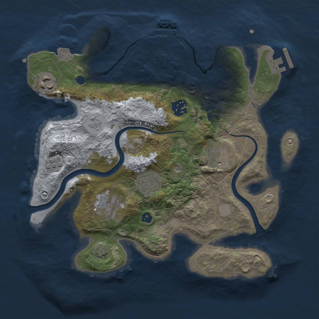 Rust Map: Procedural Map, Size: 3000, Seed: 165680155, 12 Monuments