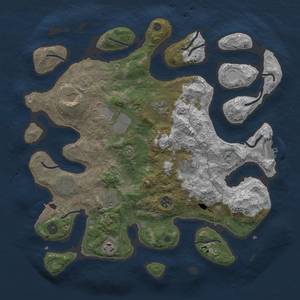 Thumbnail Rust Map: Procedural Map, Size: 4000, Seed: 681779977, 17 Monuments