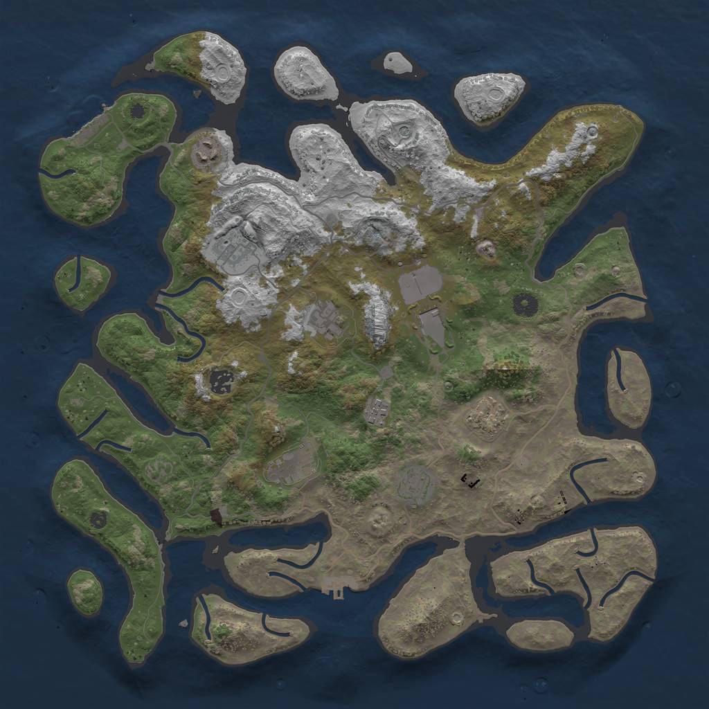 Rust Map: Procedural Map, Size: 4250, Seed: 23753, 17 Monuments