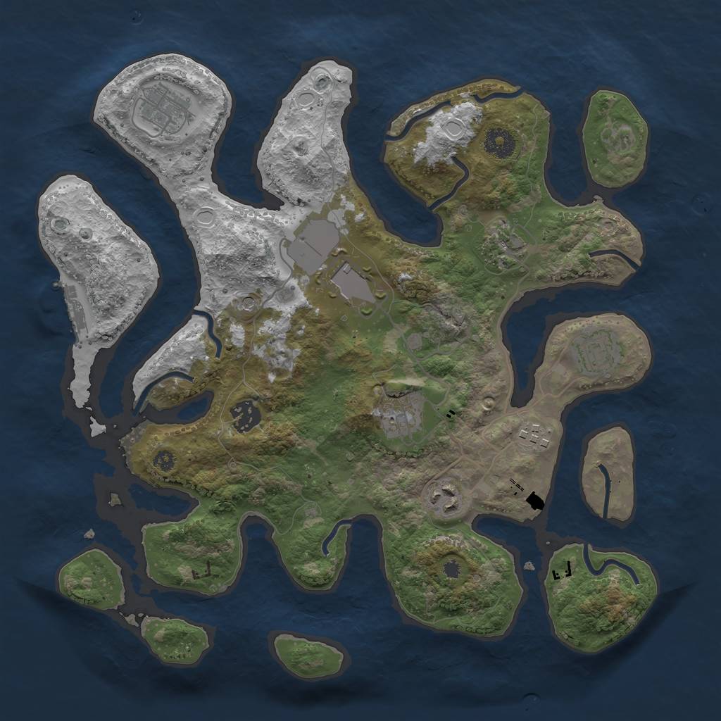 Rust Map: Procedural Map, Size: 3500, Seed: 130265327, 15 Monuments