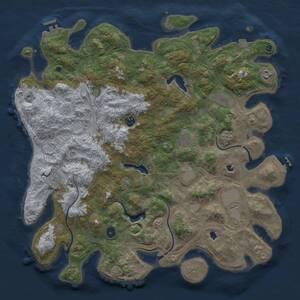 Thumbnail Rust Map: Procedural Map, Size: 4500, Seed: 1358, 14 Monuments