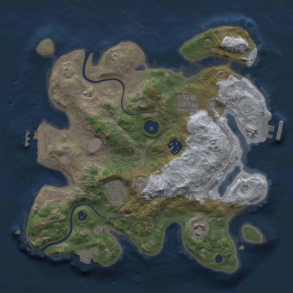 Rust Map: Procedural Map, Size: 3000, Seed: 154913300, 10 Monuments