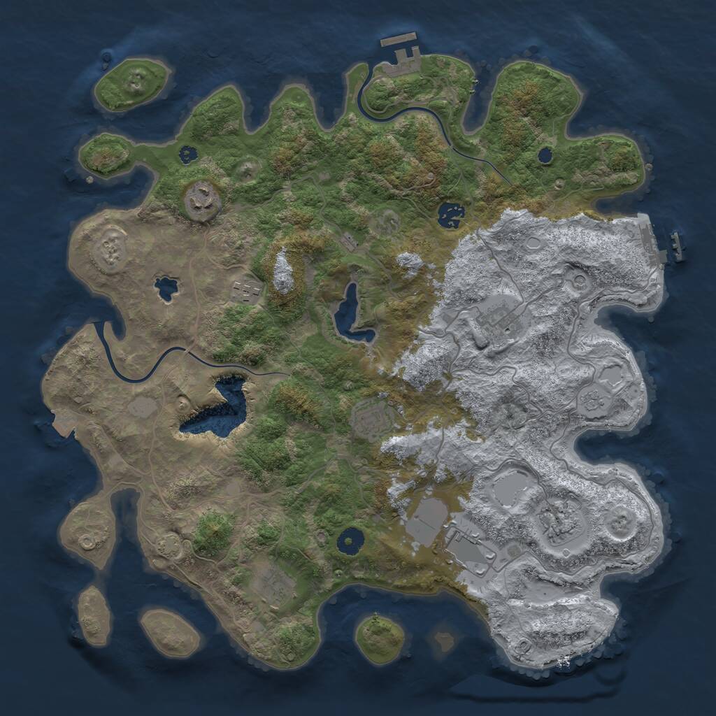 Rust Map: Procedural Map, Size: 4000, Seed: 214403, 14 Monuments