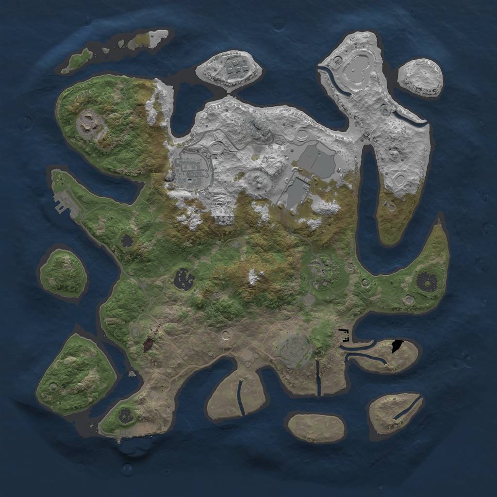 Rust Map: Procedural Map, Size: 3600, Seed: 743, 15 Monuments