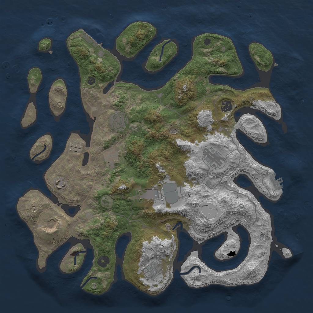 Rust Map: Procedural Map, Size: 4000, Seed: 2084, 17 Monuments