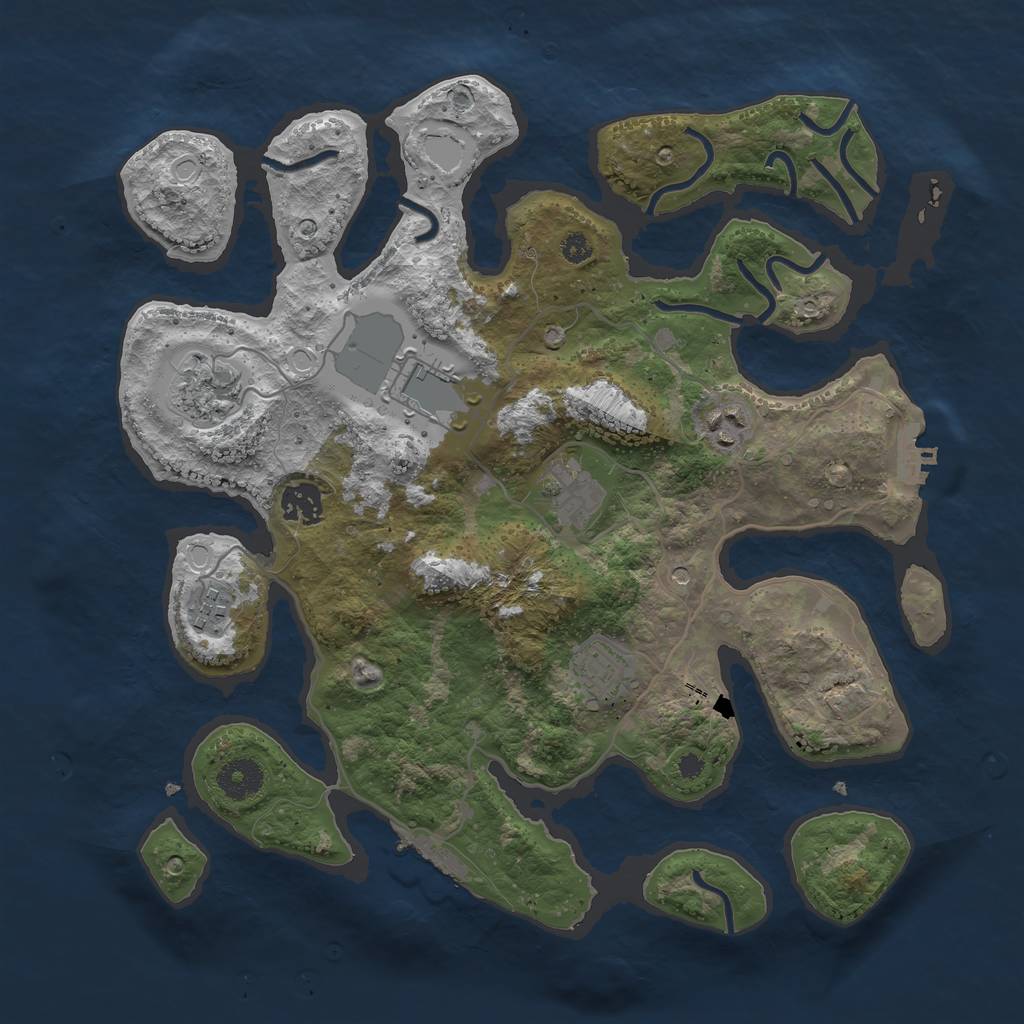 Rust Map: Procedural Map, Size: 3600, Seed: 234234, 15 Monuments