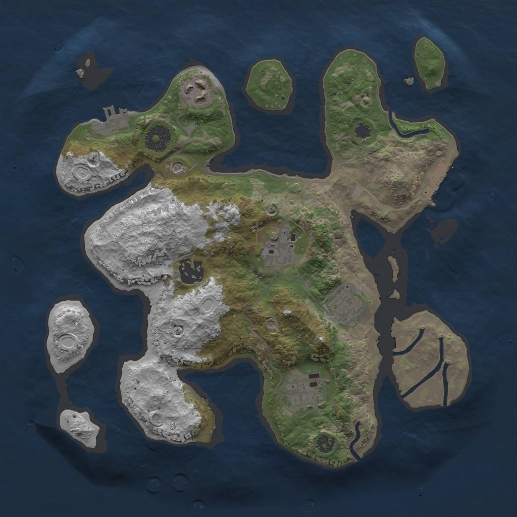 Rust Map: Procedural Map, Size: 3000, Seed: 1675389721, 13 Monuments