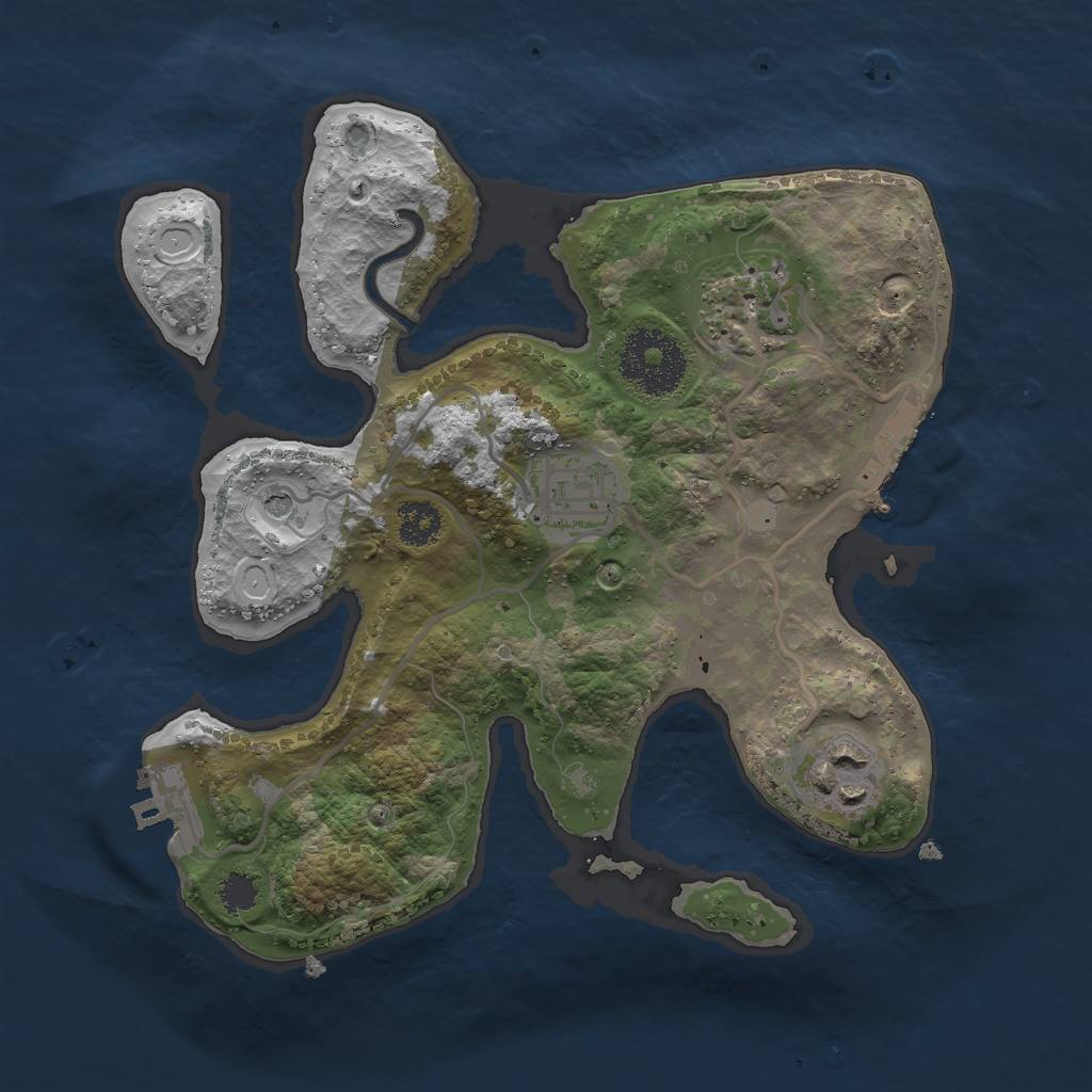 Rust Map: Procedural Map, Size: 2500, Seed: 122159021, 11 Monuments