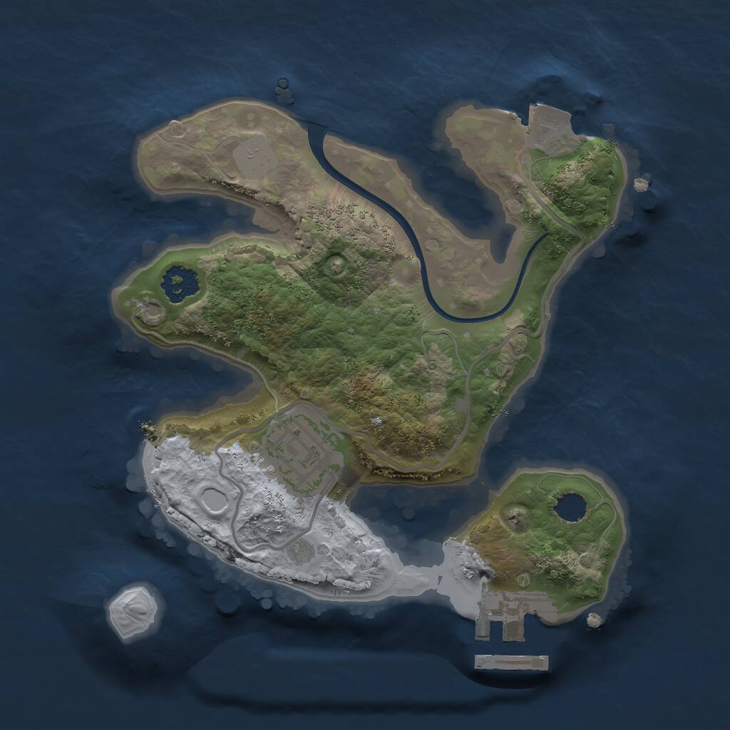 Rust Map: Procedural Map, Size: 2000, Seed: 21330, 3 Monuments