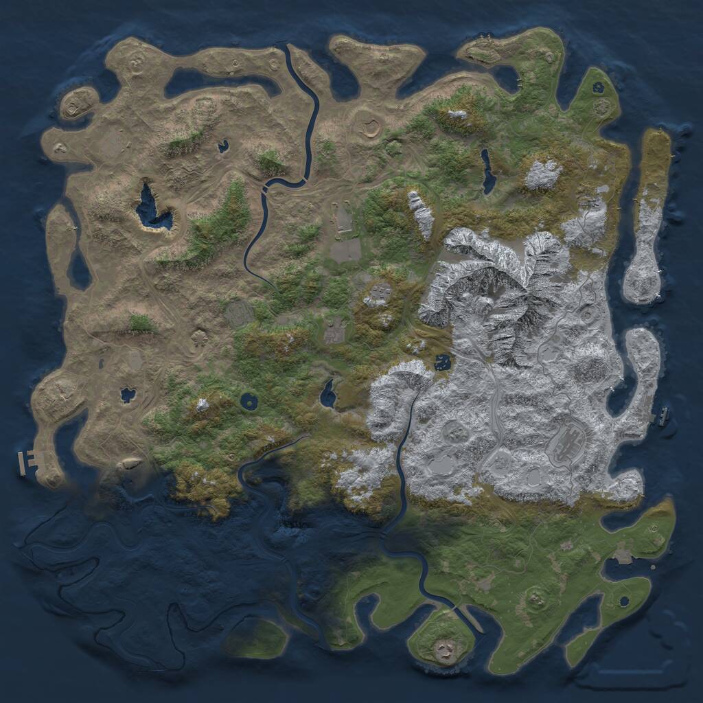 Rust Map: Procedural Map, Size: 6000, Seed: 2220040, 17 Monuments
