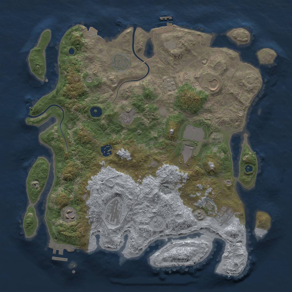 Rust Map: Procedural Map, Size: 3800, Seed: 1561235, 15 Monuments