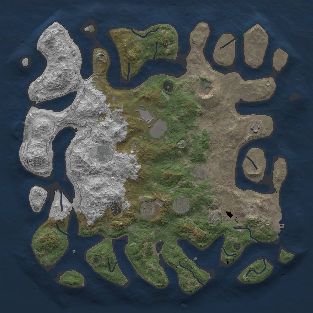 Rust Map: Procedural Map, Size: 4500, Seed: 482, 17 Monuments