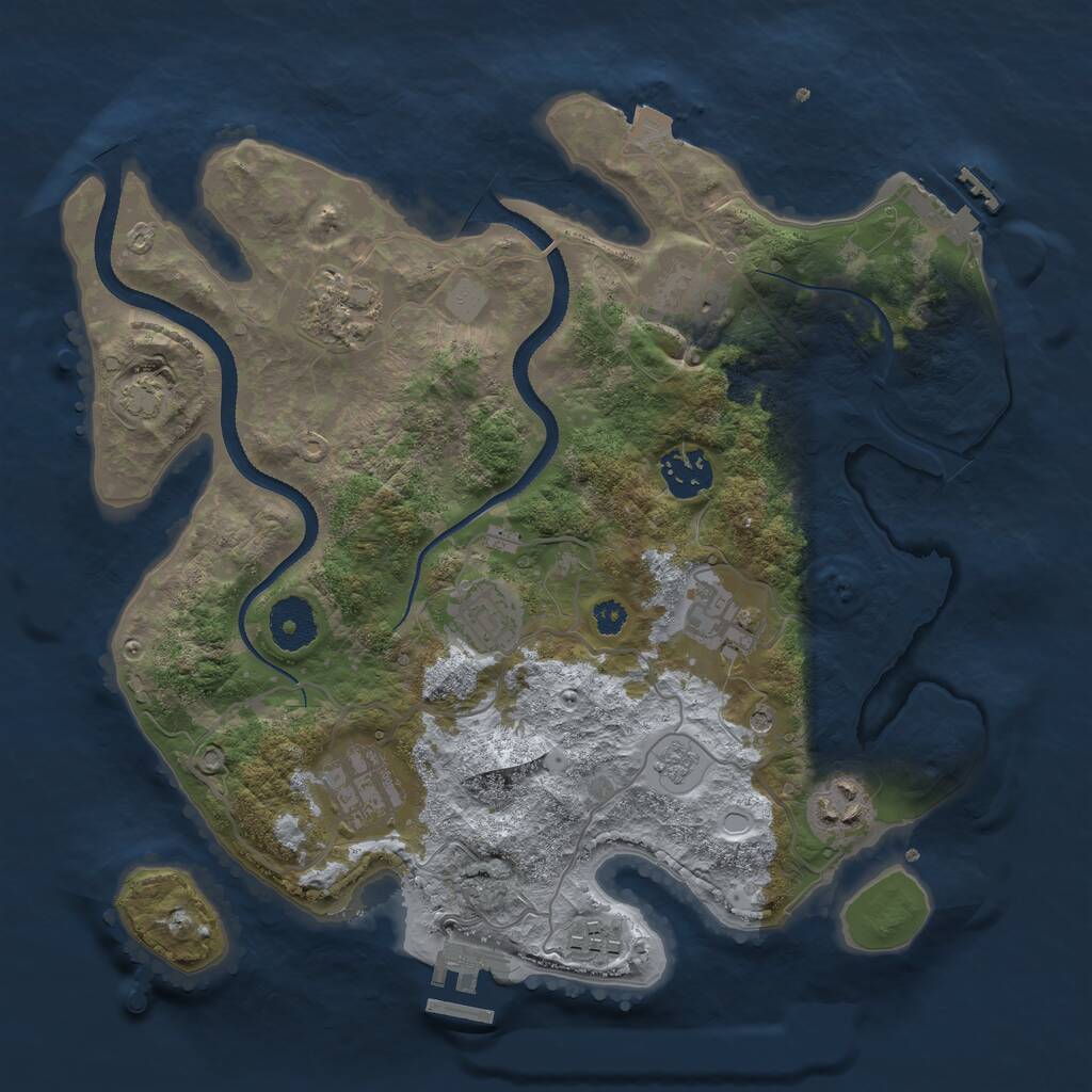Rust Map: Procedural Map, Size: 3250, Seed: 56, 14 Monuments