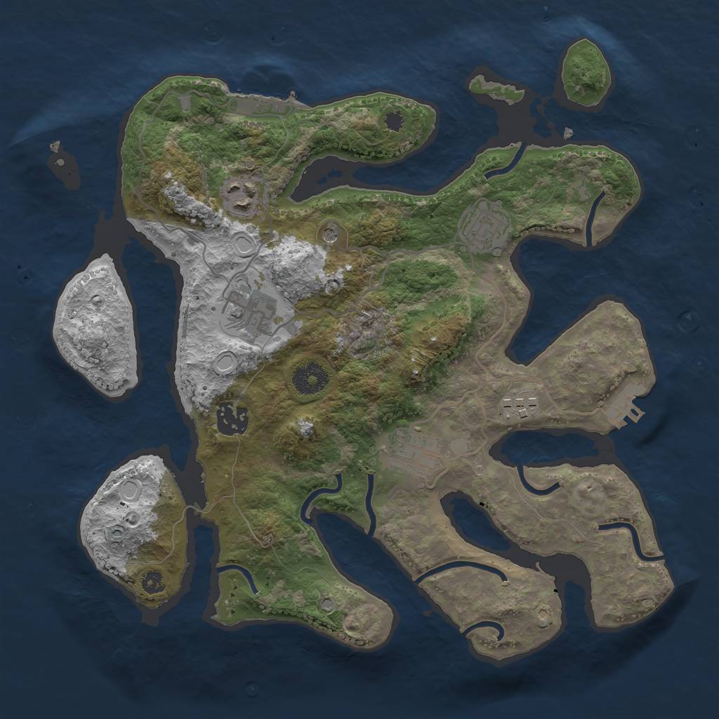 Rust Map: Procedural Map, Size: 3200, Seed: 21770, 14 Monuments