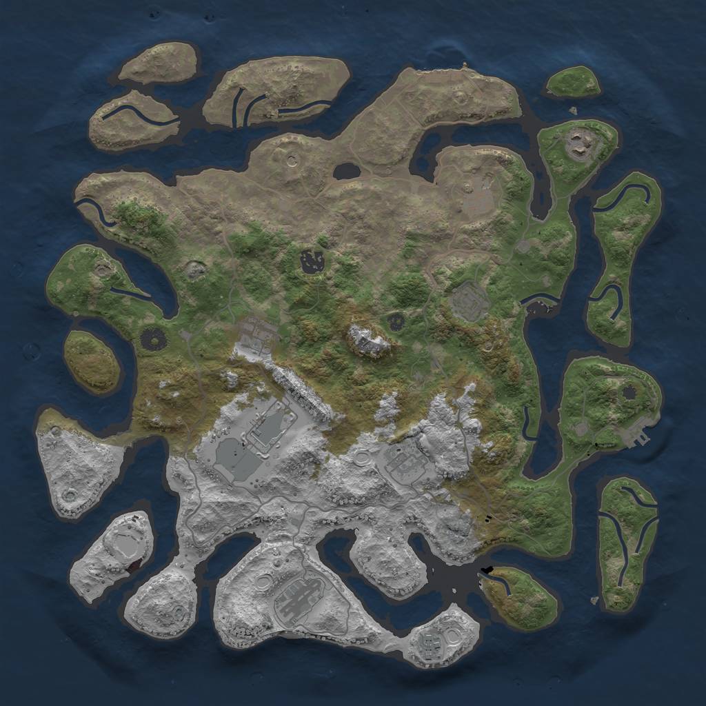 Rust Map: Procedural Map, Size: 4220, Seed: 13000000, 17 Monuments