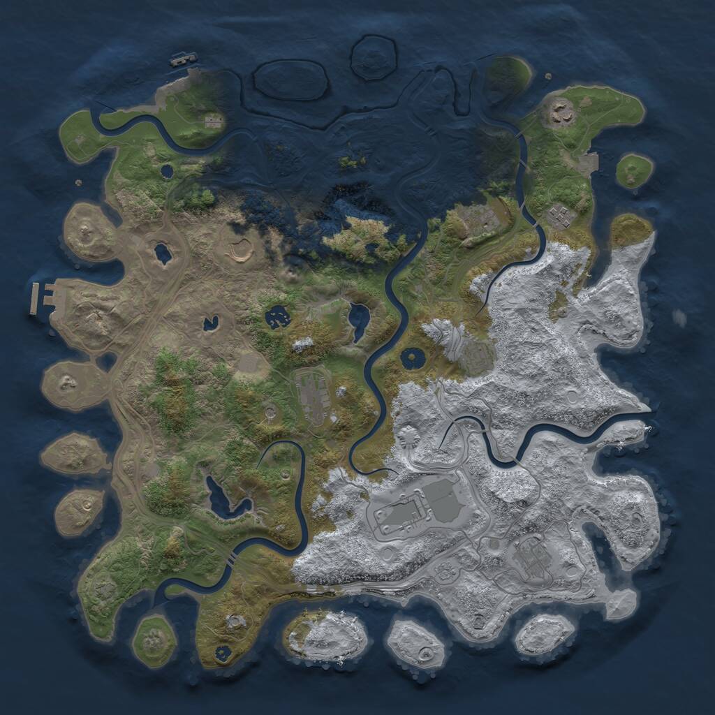 Rust Map: Procedural Map, Size: 4500, Seed: 1309070029, 15 Monuments