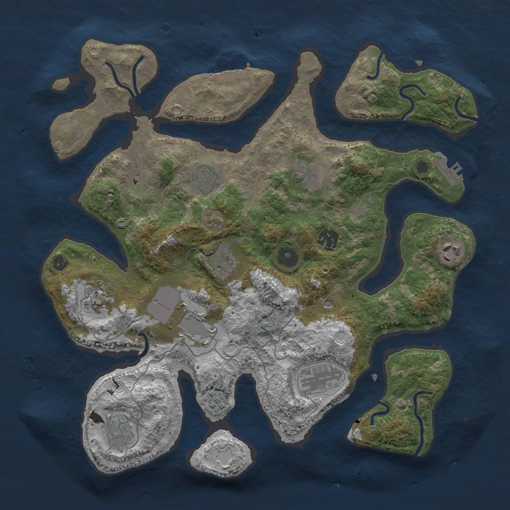 Rust Map: Procedural Map, Size: 3700, Seed: 863467, 18 Monuments