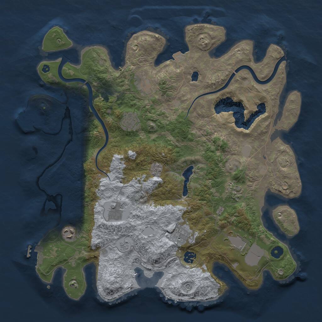 Rust Map: Procedural Map, Size: 4000, Seed: 274691547, 15 Monuments