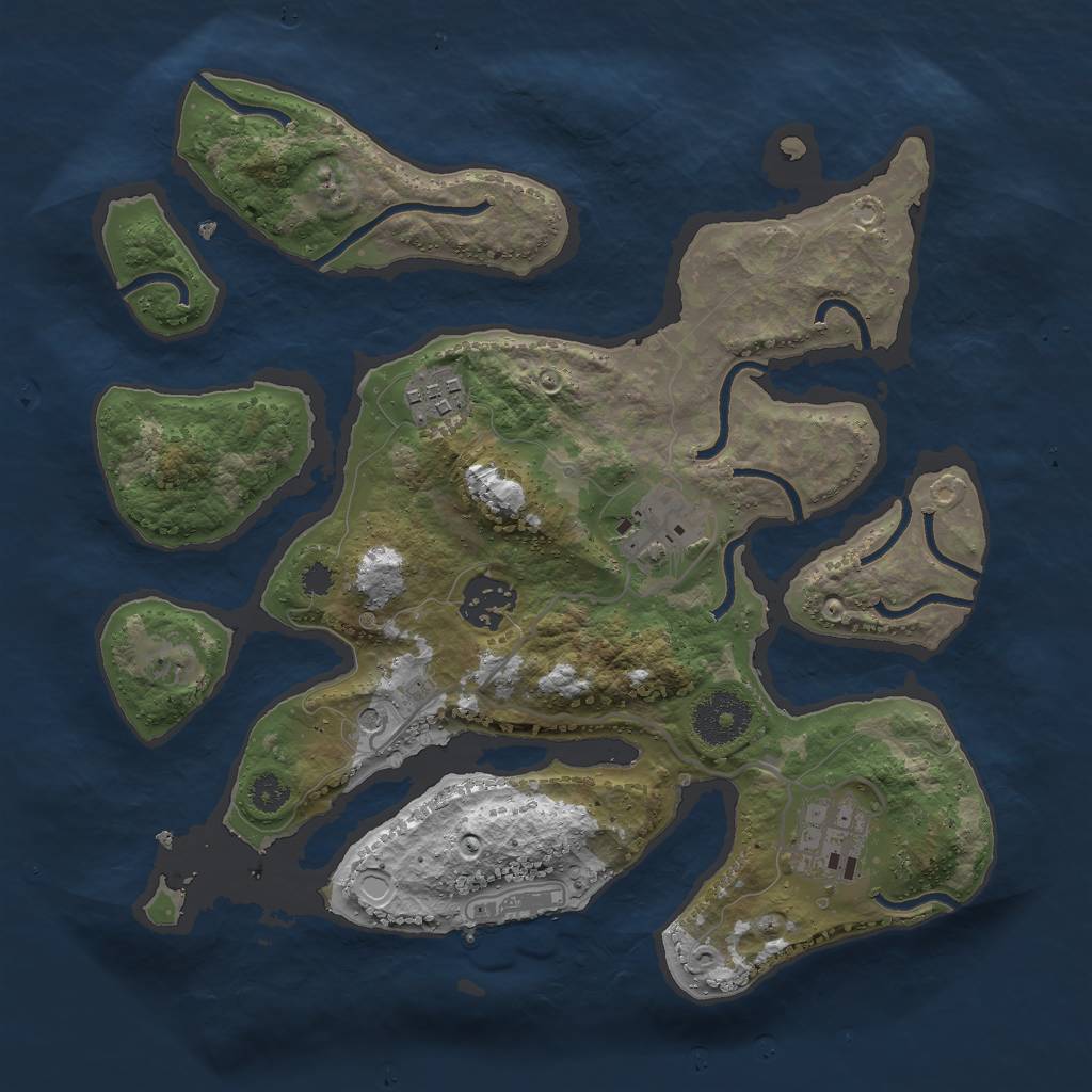 Rust Map: Procedural Map, Size: 3000, Seed: 10200, 11 Monuments