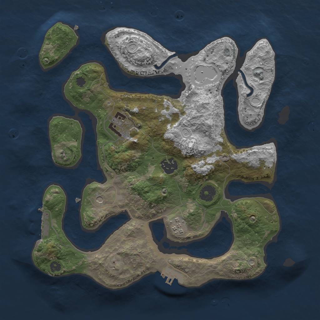 Rust Map: Procedural Map, Size: 3000, Seed: 198183952, 11 Monuments