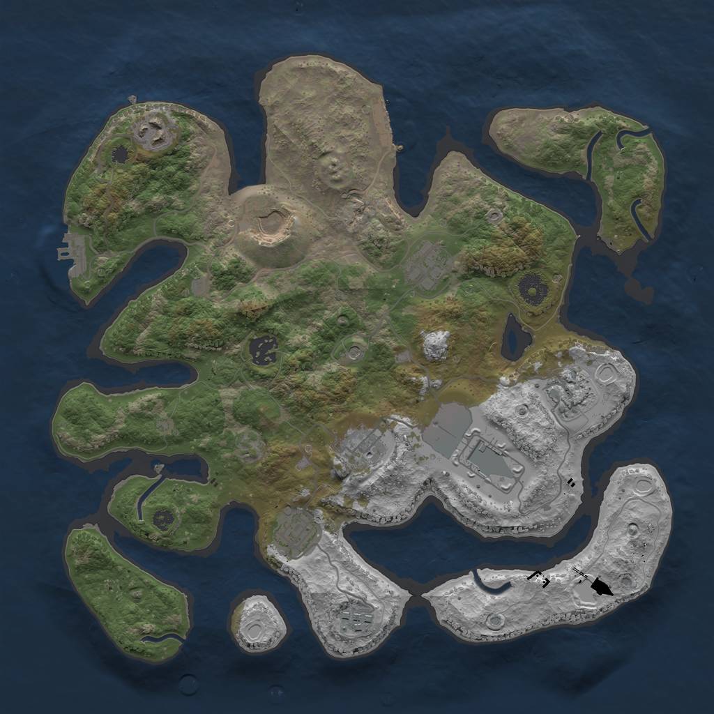Rust Map: Procedural Map, Size: 3550, Seed: 4678888, 17 Monuments