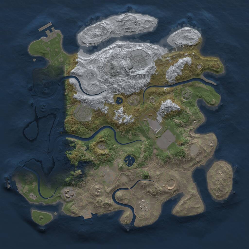 Rust Map: Procedural Map, Size: 3500, Seed: 430582122, 14 Monuments