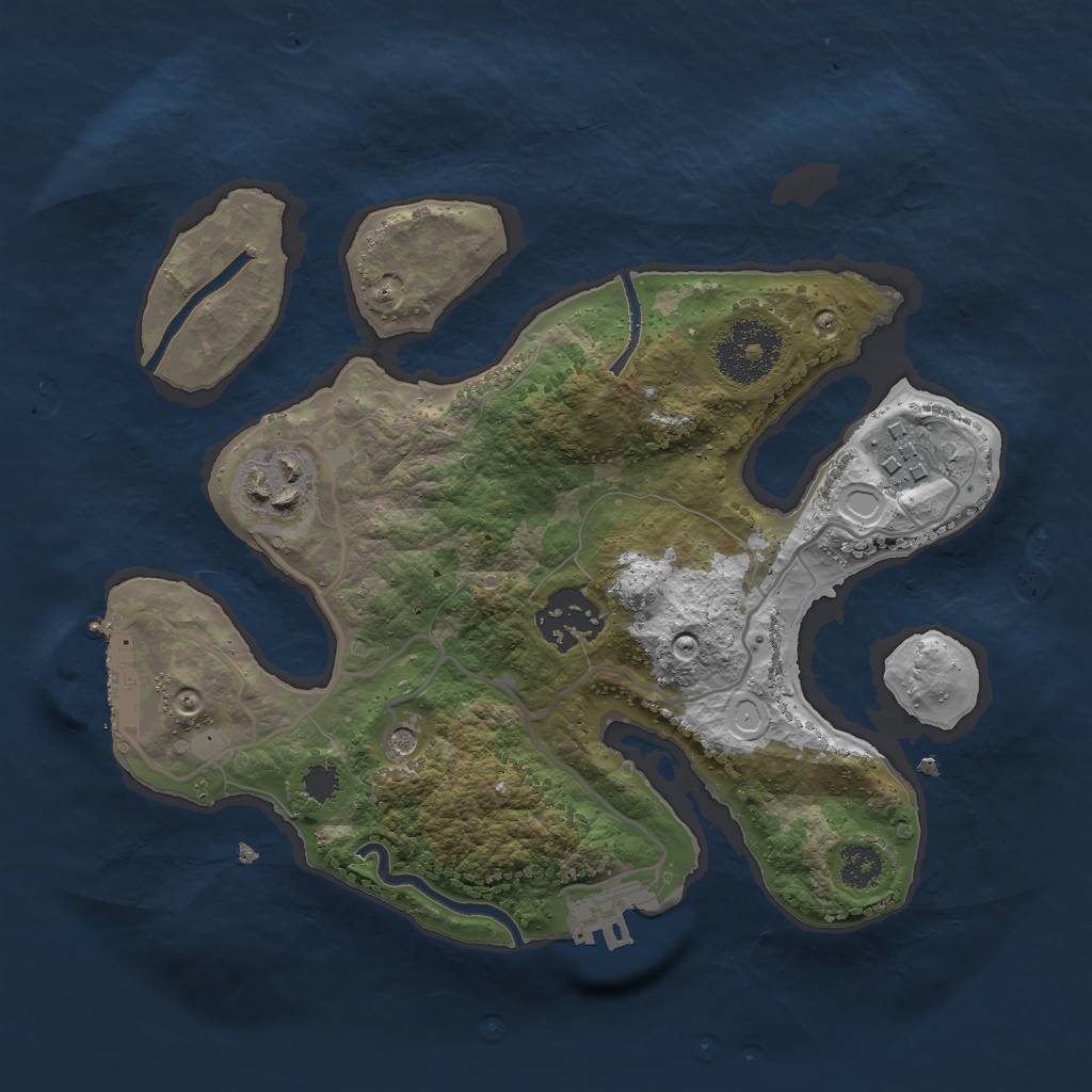 Rust Map: Procedural Map, Size: 2599, Seed: 50500, 11 Monuments